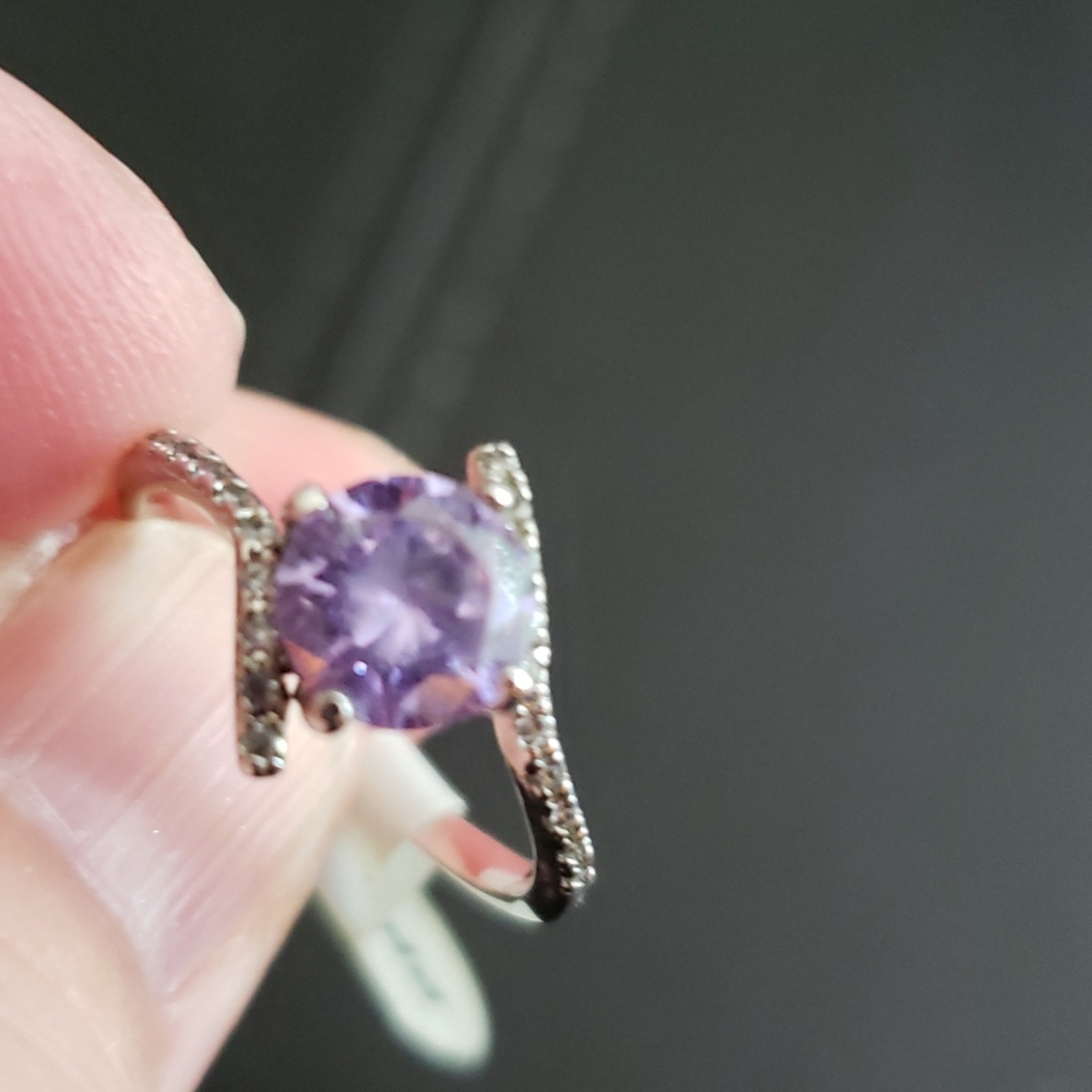 Lilac glass ring